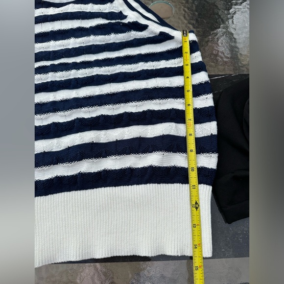White House Black Market Striped Sweater Halter top size L - Picture 6 of 8